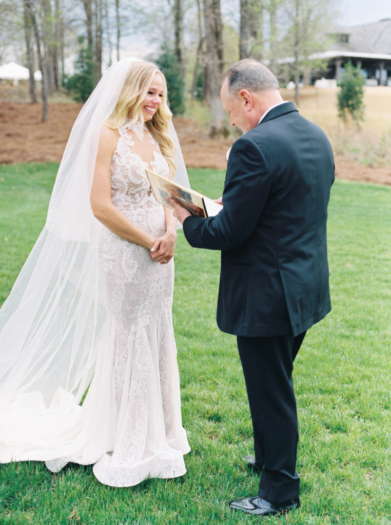 Atlanta Film Wedding Photographer, Elegant Summer Tent Wedding, First look with dad